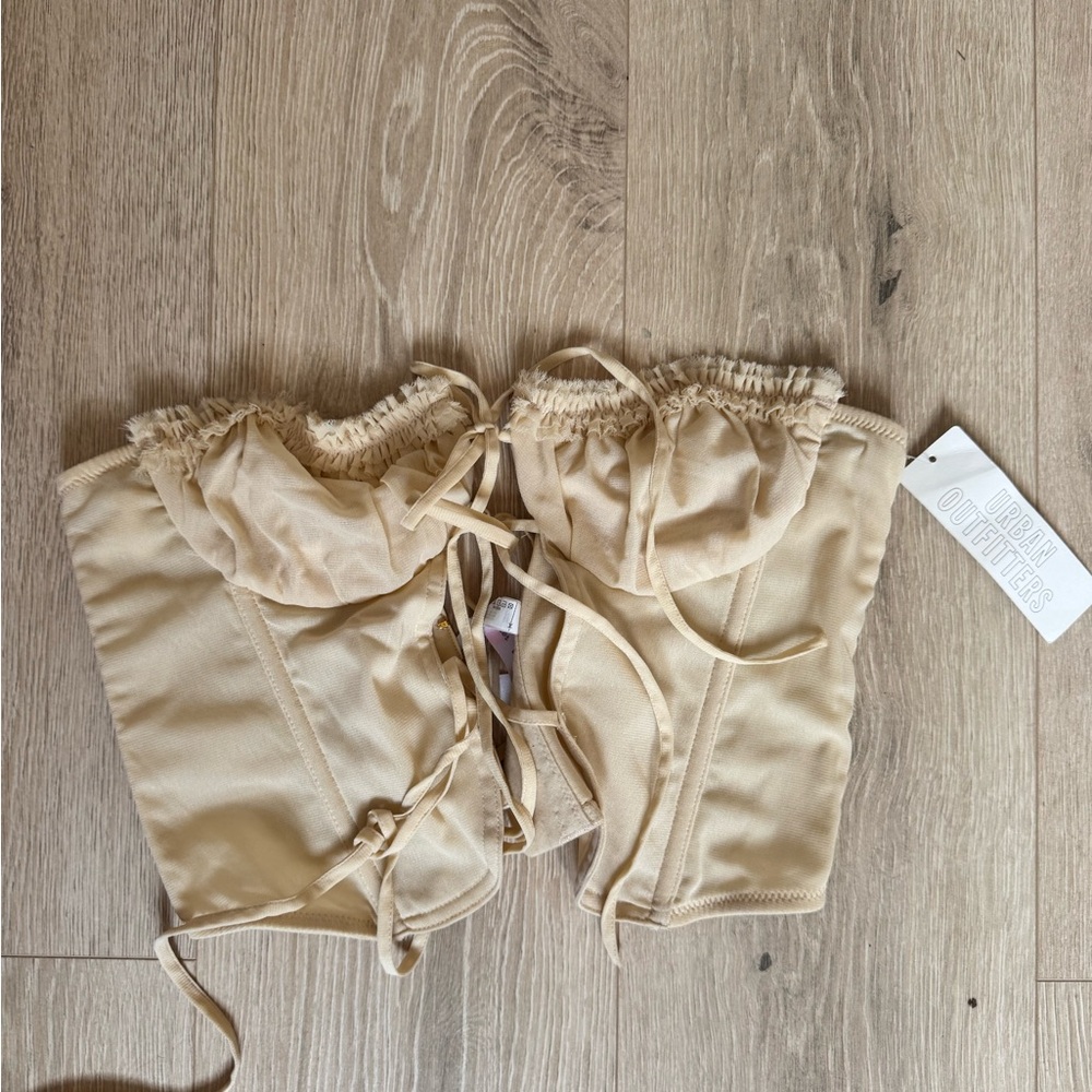Urban Outfitters Tan Lace-Up Bandeau